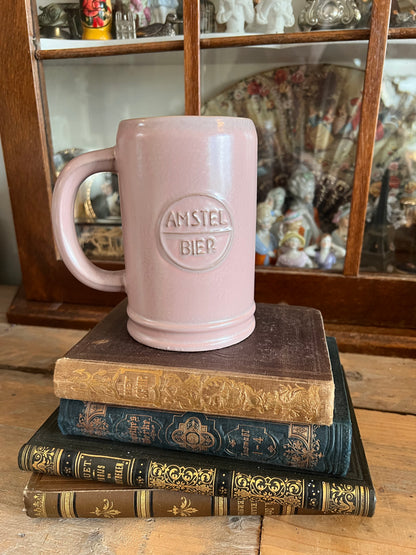 Amstel bierpul aardewerk vintage roze