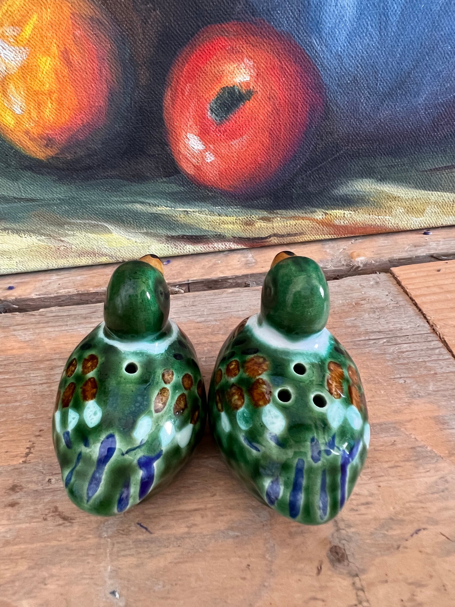 vintage peper en zoutstel, Mallard eendjes keramiek, retro keukendecoratie, keramisch peper en zoutstel, vintage collectie, keramiek zout en peper set, landelijke stijl servies, cadeau ideeën keuken