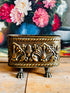 koperen bloempotje, bloempot leeuwenpootjes, vintage plantenpot, koperen plantenpot, retro interieurdecoratie, antieke bloempot, plantenpot koper, unieke plantenhouder, klassieke bloempot