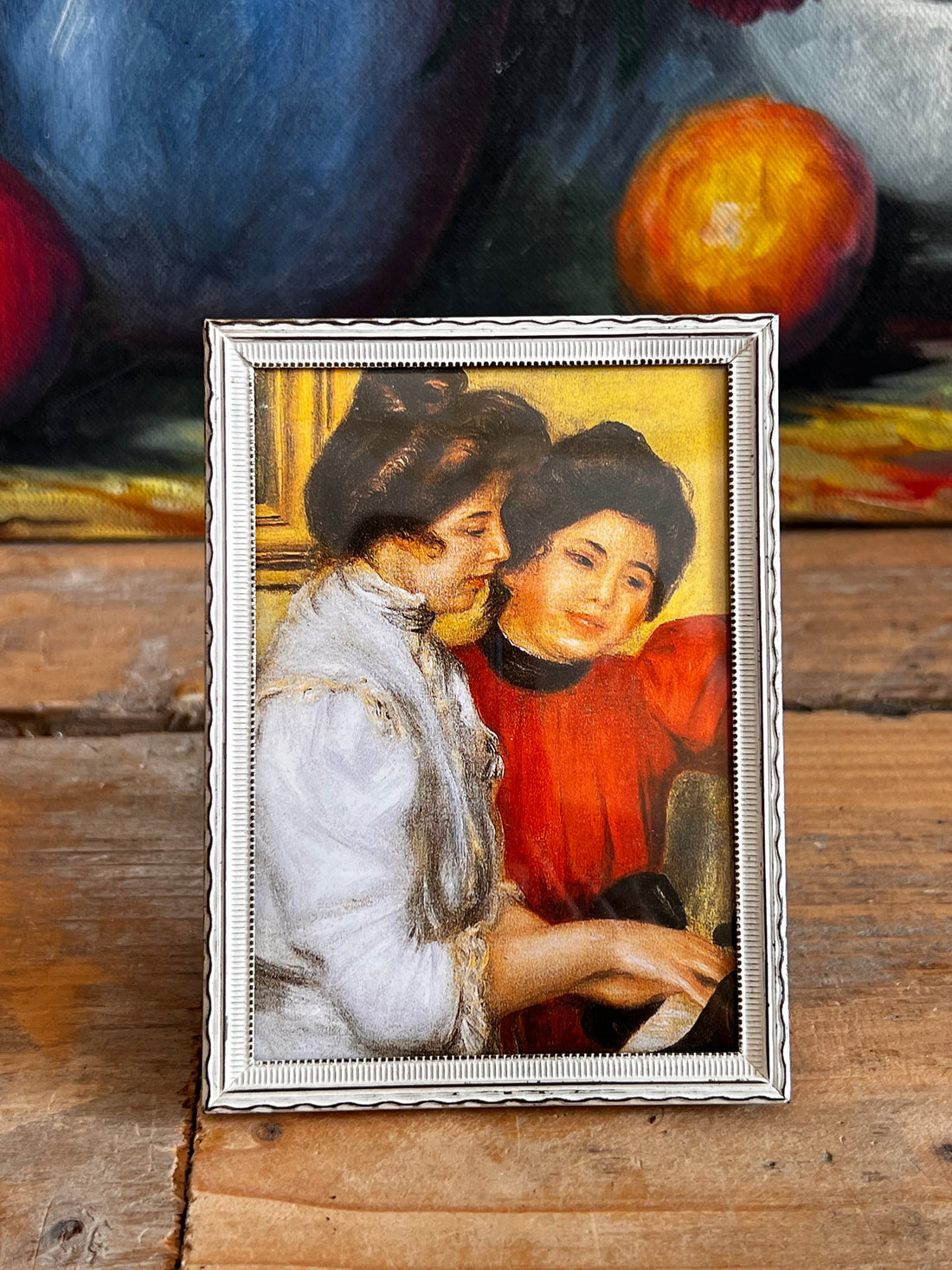 Vintage fotolijstje met afbeelding Deux Jeunes Filles au Piano van Renoir