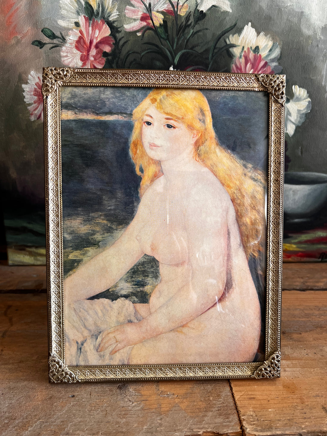 Vintage fotolijst baigneuse blonde renoir