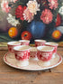Societe Ceraique eierdopje, Victoria rood eierdopje, zoutvaatje aardewerk, keramiek Maastricht, vintage keramiek, eierdopje met zoutvaatje, Nederlands aardewerk, collectable eierdopje, keramiek webshop