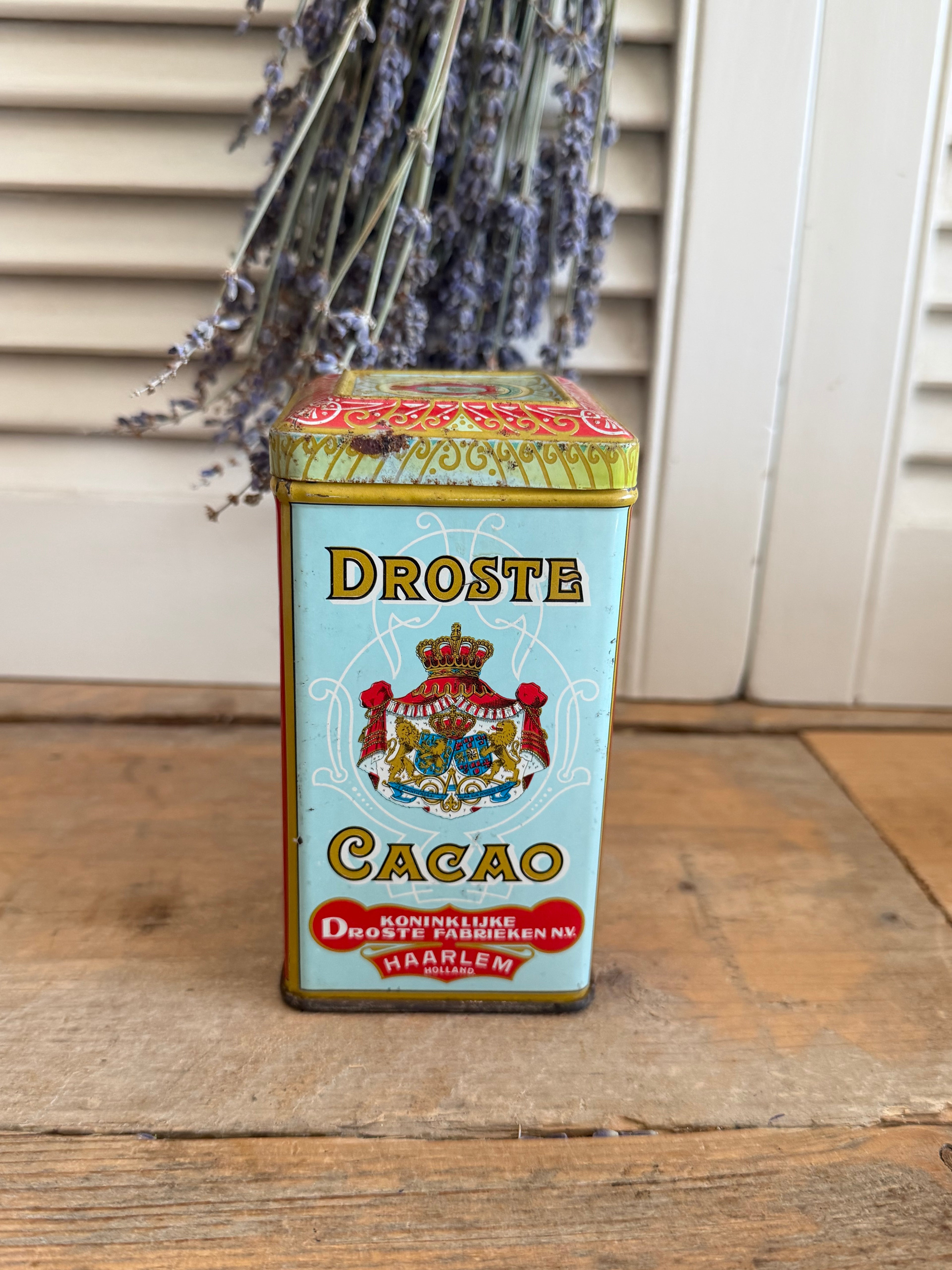 Vintage Droste Cacao blik - iconisch Nederlands design