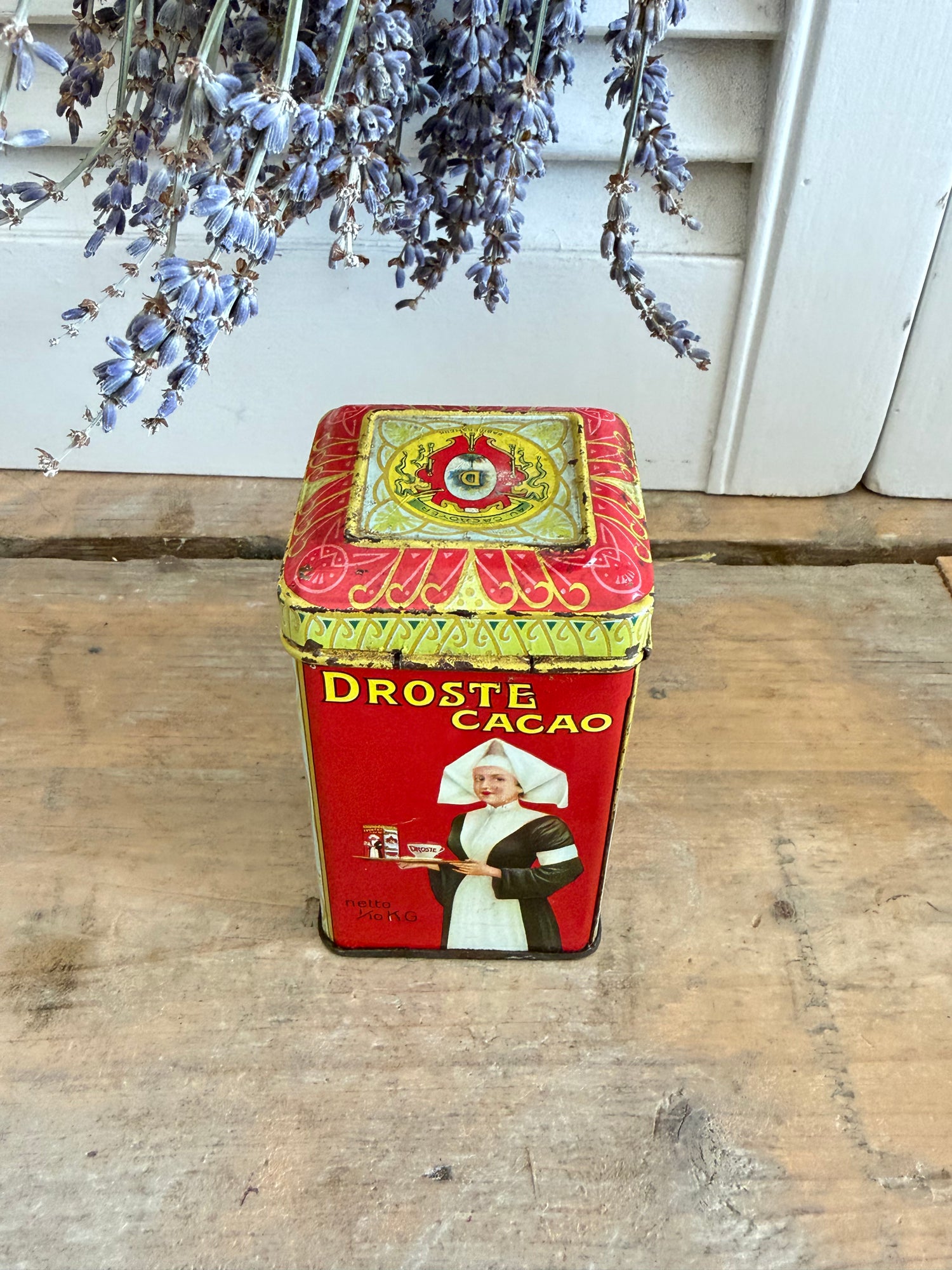 vintage Droste blik, Droste cacao blikje, oud reclame blik, mini blikje, nostalgisch blik, vintage keuken, brocante decoratie, verzamelblik, Droste 100 gram