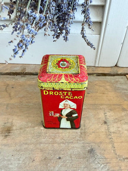 vintage Droste blik, Droste cacao blikje, oud reclame blik, mini blikje, nostalgisch blik, vintage keuken, brocante decoratie, verzamelblik, Droste 100 gram