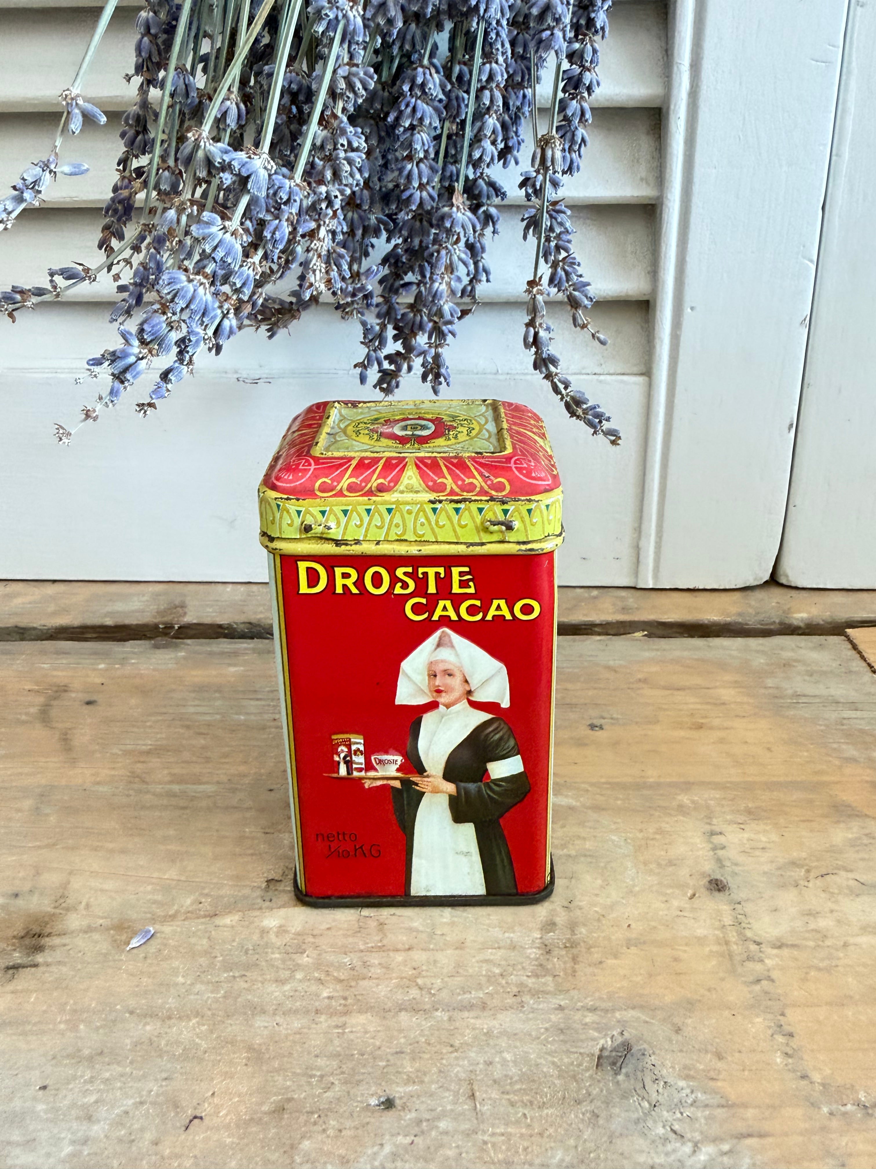 vintage Droste blik, Droste cacao blikje, oud reclame blik, mini blikje, nostalgisch blik, vintage keuken, brocante decoratie, verzamelblik, Droste 100 gram