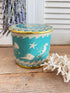 Vintage blik, zeegroen, retro blik, maritiem blik, zeepaardjes, Sofia&