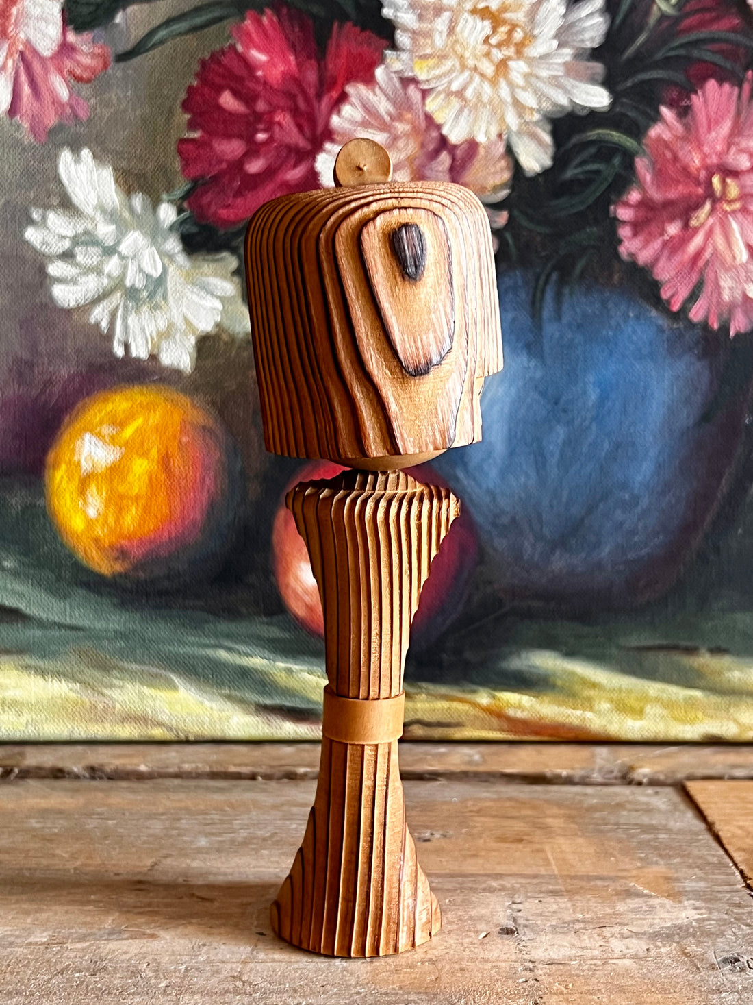 &amp;nbsp;Vintage Kokeshi Pop, Sosaku Kokeshi, Japanse houten pop, jaren 60 decoratie, retro collectible, vintage speelgoed, handgemaakte Kokeshi, Japanse vintage pop, retro interieur, vintage cadeau