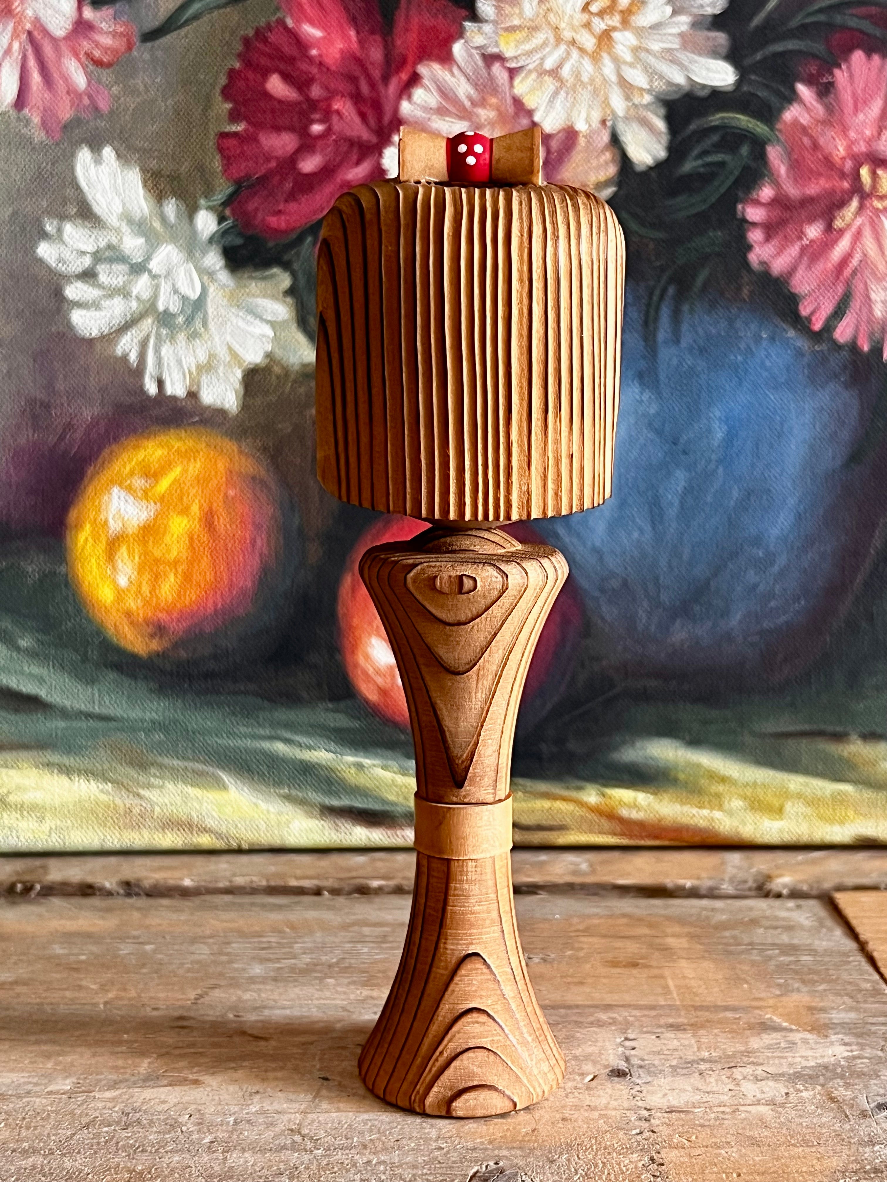 &amp;nbsp;Vintage Kokeshi Pop, Sosaku Kokeshi, Japanse houten pop, jaren 60 decoratie, retro collectible, vintage speelgoed, handgemaakte Kokeshi, Japanse vintage pop, retro interieur, vintage cadeau