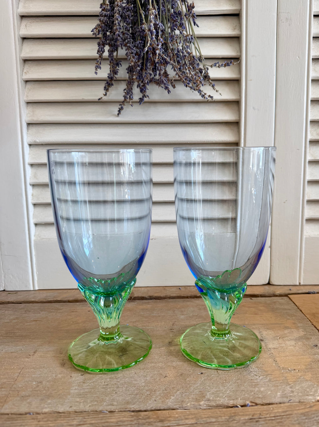 Vintage Bormioli Rocco Bahia ijstheeglazen - set van 2 - Italiaans kristal
