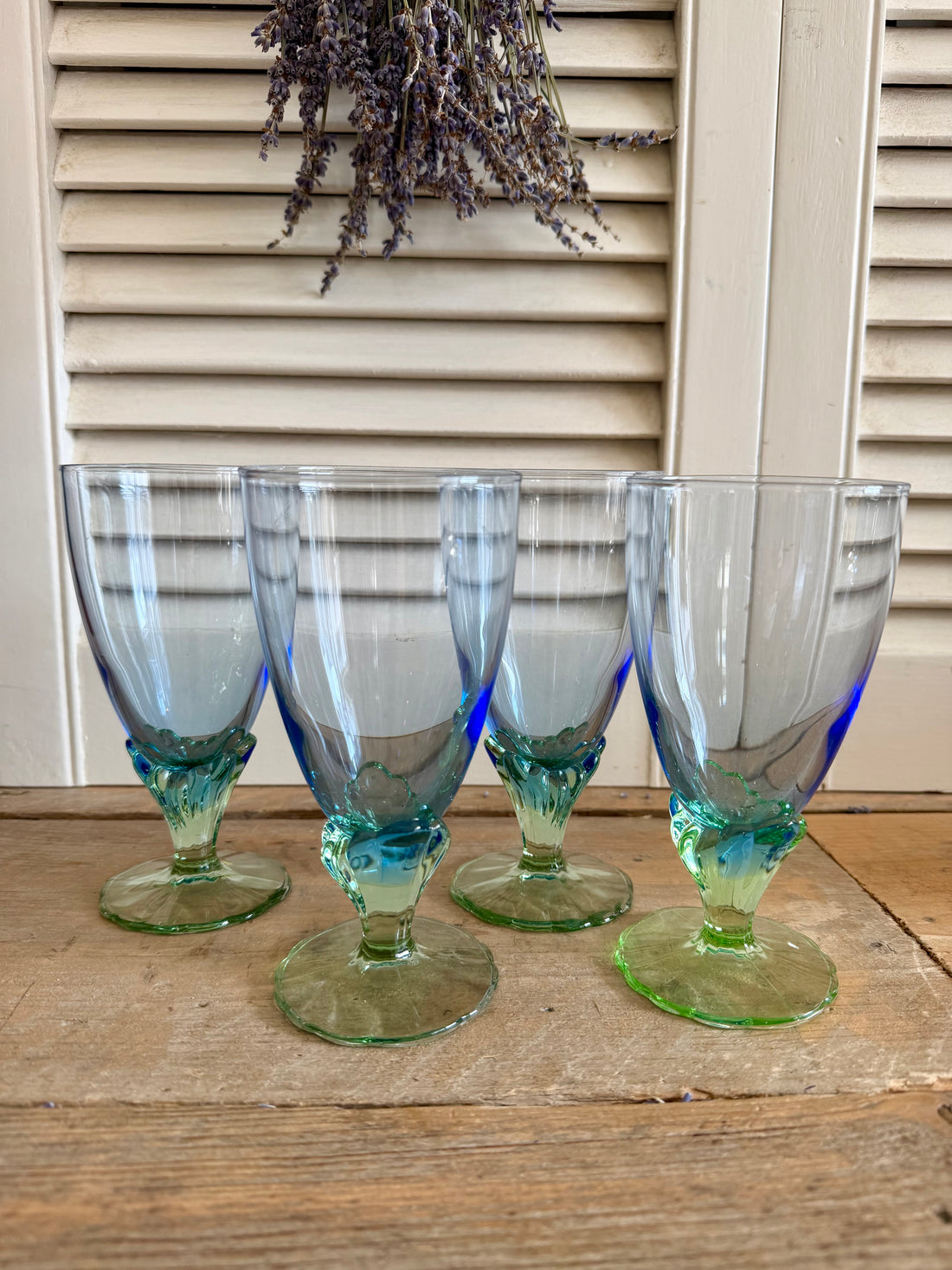 Vintage Bormioli Rocco Bahia waterglazen - set van 4 - Italiaans kristal