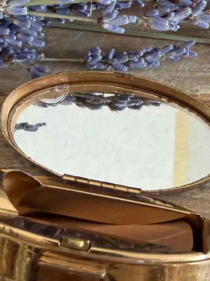 Vintage Max Factor, Max Factor lipstickhouder, vintage make-up accessoire, parelmoer lipstickhouder, Hollywood glamour, boudoir decoratie, vintage spiegel, beauty collectable, Sofia&