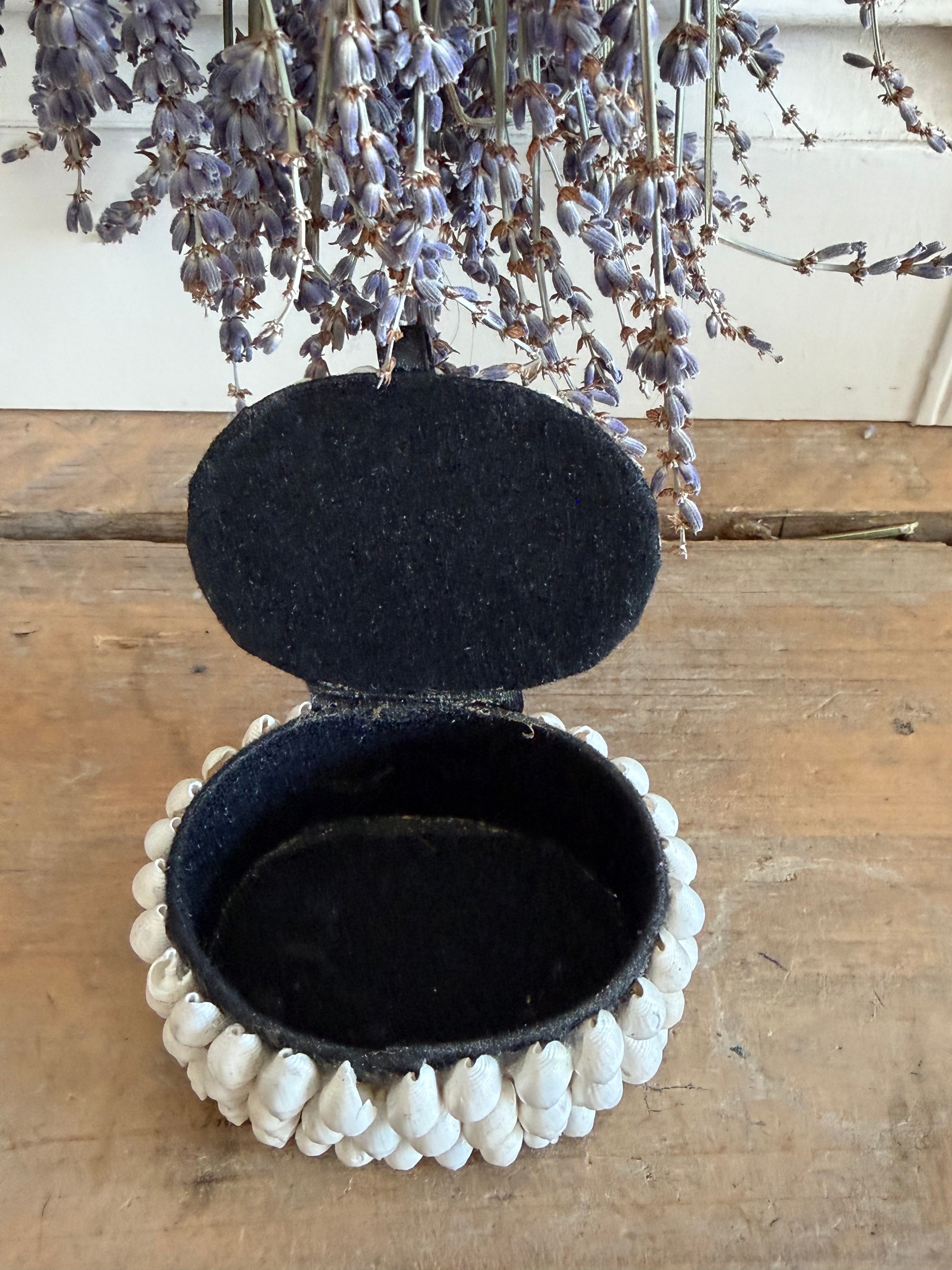 Vintage schelpendoosje met zwarte binnenzijde, Sofia&