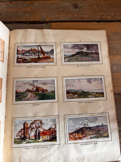 Verkade plaatjesboek, Langs de Zuiderzee 1914, vintage plaatjesalbums Nederland, Verkade verzamelalbums, originele Verkade plaatjes, historische boeken Nederland, collectors item Verkade, Zuiderzee illustraties, antiek Nederlands boek, oude plaatjesboeken Verkade.