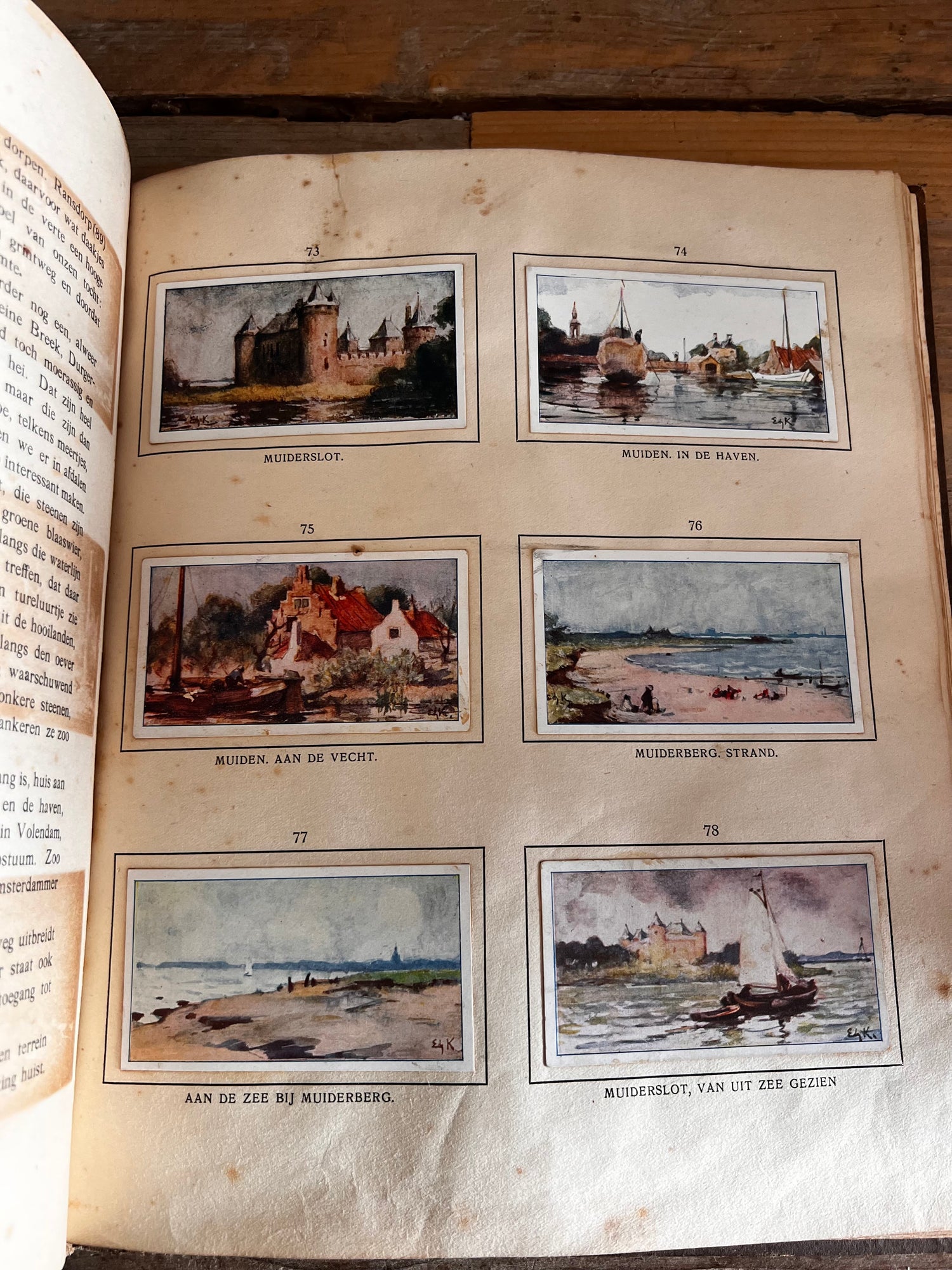 Verkade plaatjesboek, Langs de Zuiderzee 1914, vintage plaatjesalbums Nederland, Verkade verzamelalbums, originele Verkade plaatjes, historische boeken Nederland, collectors item Verkade, Zuiderzee illustraties, antiek Nederlands boek, oude plaatjesboeken Verkade.