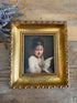 Frans portret, romantisch schilderij, goudkleurige lijst, vintage wanddecoratie, klassieke wandkunst, Franse brocante, boudoir decoratie, gallery wall, Sofia&