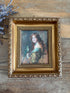 Franse wanddecoratie,  romantisch portret, vintage lijst, goudkleurige lijst, klassieke reproductie, papagaai, French style, gallery wall, boudoir decoratie, Sofia&