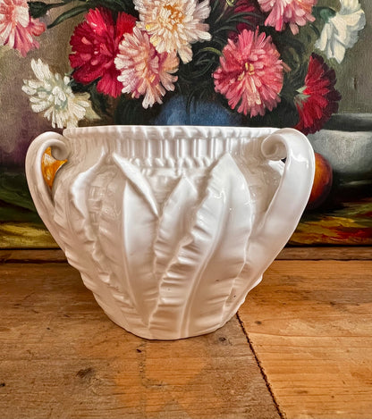 Royal Worcester cachepot, vintage cachepot 1947, wit porselein Royal Worcester, antieke cachepot kopen, klassieke cachepot Engels porselein, decoratieve cachepot wit, antiek servies Royal Worcester.