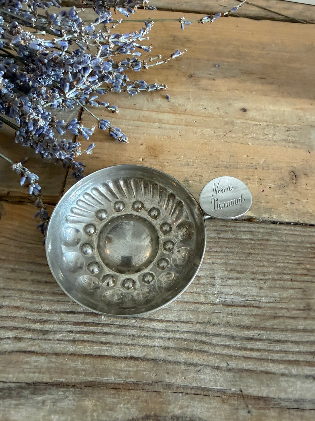 Tastevin, Franse brocante, vintage tastevin, Sofia&