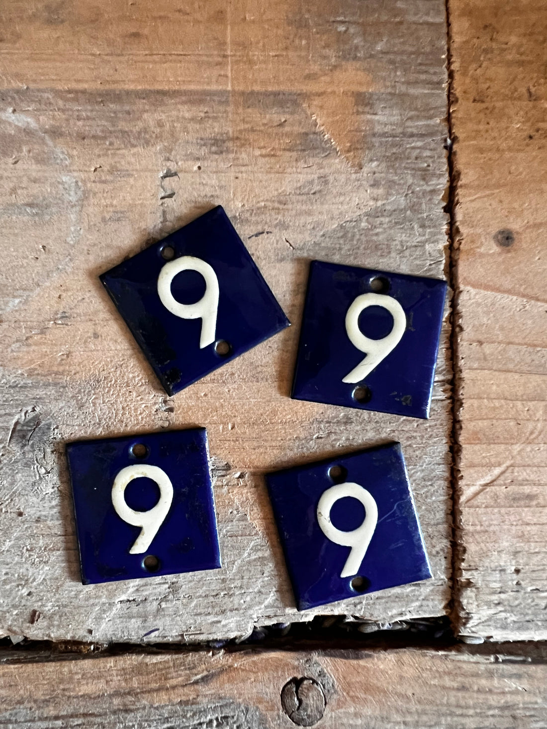 Emaille cijferplaatjes met nummer 9