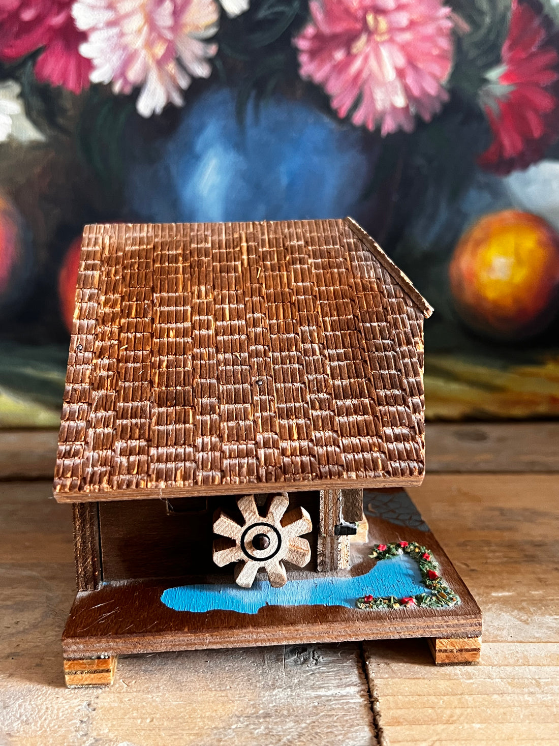 &amp;nbsp;retro muziekdoosje, Beiers chalet muziekdoos, houten sieradendoosje, vintage muziekdoos, sieraden opbergdoosje hout, klein sieradendoosje, muziekdoosje cadeau, houten muziekdoosje retro