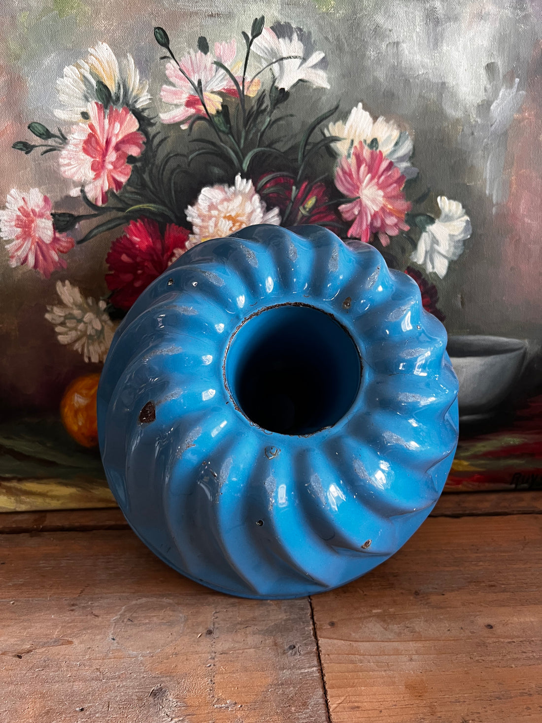 Franse brocante emaille bakvorm tulband