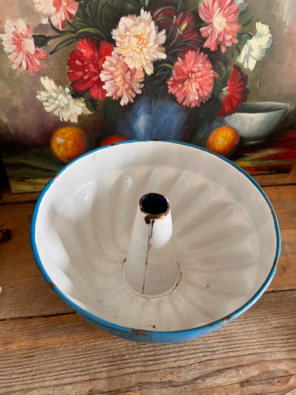 Franse brocante emaille bakvorm tulband