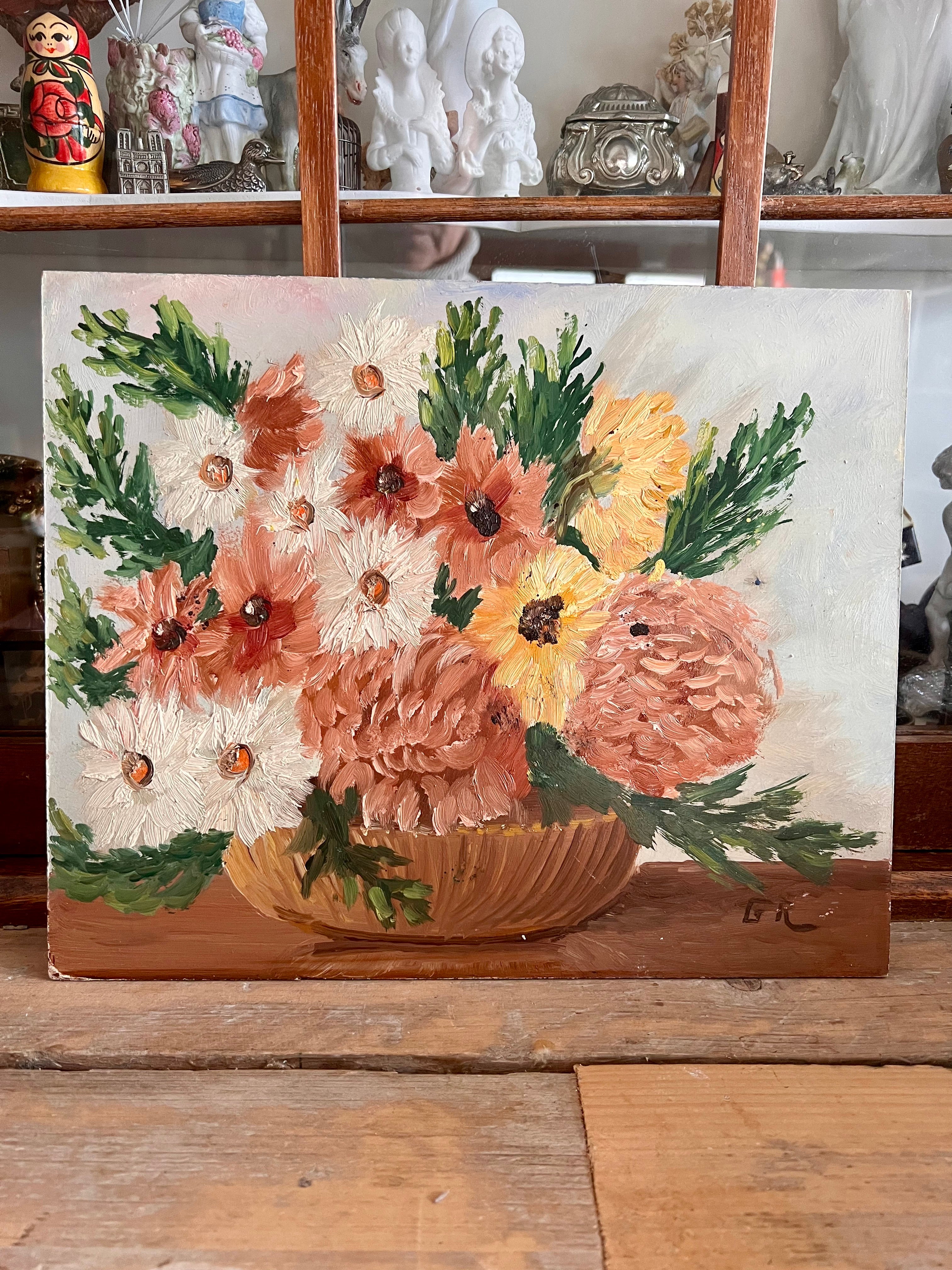 Bloemenschilderij vintage