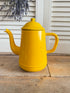 Emaille, emaille koffiepot, vintage emaille koffiepot, gele koffiepot, retro, jaren 70, Sofia&