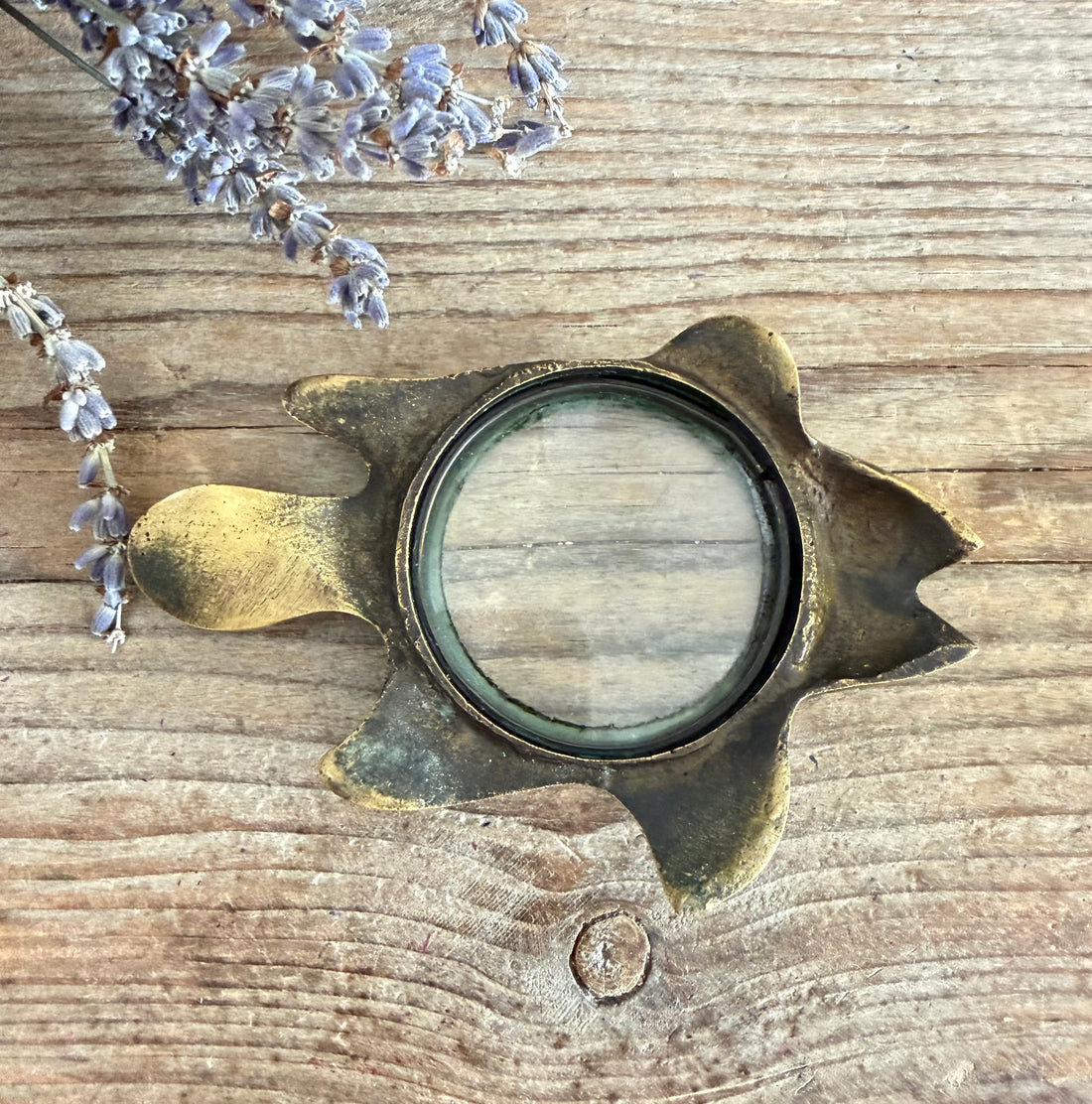 Vintage messing vis vergrootglas - decoratieve loep, Sofia&