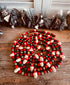 Vintage kerstslinger van hout kerstman, kerstdecoratie, kerstslinger, hout