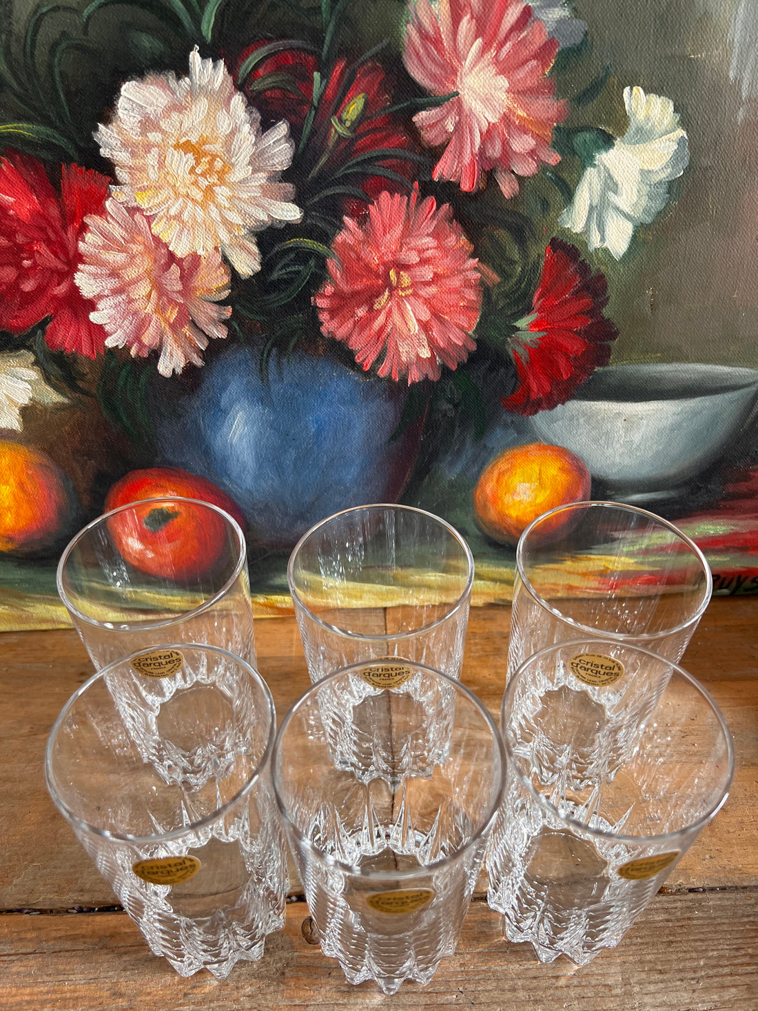 Cristal d’Arques drinkglazen, vintage kristal glazen, kristallen drinkglazen, luxe drinkglazen, retro glaswerk, hoogwaardige drinkglazen, vintage kristal servies, elegante drinkglazen