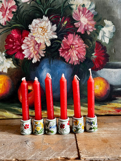 Mini kandelaartjes met kaarsjes, mini kandelaar porselein, porseleinen kandelaartjes