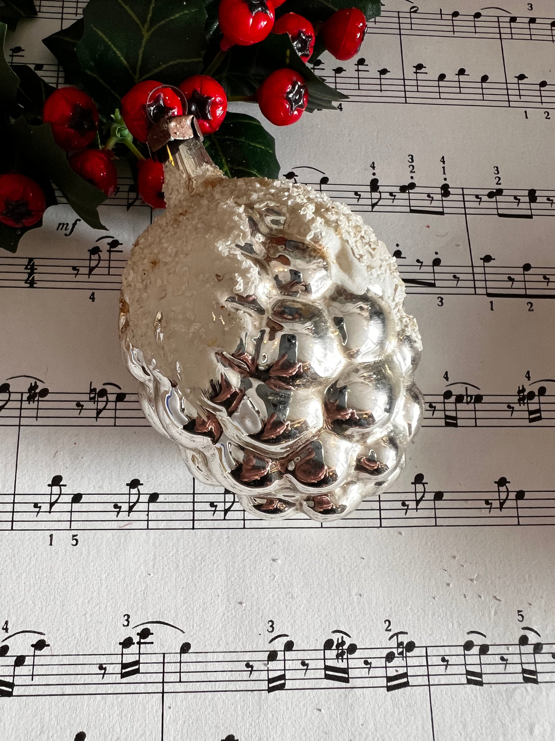 Antieke druiventros kerstbal, kerstbal, brocante kerst, brocante kerstballen, druiventros