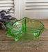 Antieke Art Deco vakjesschaal - groen glas, Art Deco glas, groen glas, antiek glas, antiek glaswerk, Sofia&