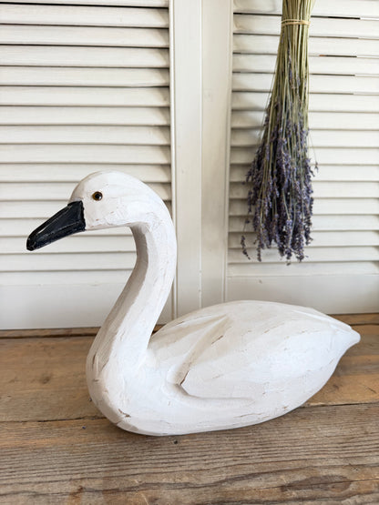 Decoratieve witte zwaan - landelijke woondecoratie, witte houden zwaan, woondecoratie, brocante woondecoratie, Sofia&