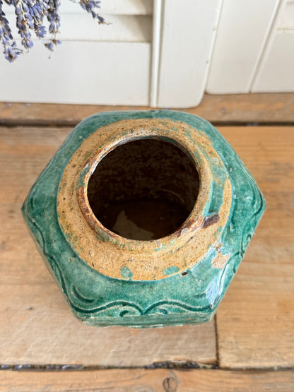 Antieke Chinese Shiwan gemberpot - groen glazuur, Shiwan, groene gemberpot, Sofia&
