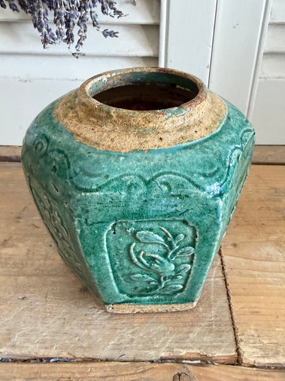 Antieke Chinese Shiwan gemberpot - groen glazuur, Shiwan, groene gemberpot, Sofia&