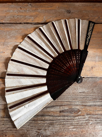 Franse waaier vintage, Fragonard waaier, waaier met Fragonard afbeeldingen, rococo waaier kopen, Franse vintage accessoires, elegante waaier Fragonard, Franse kunst waaier