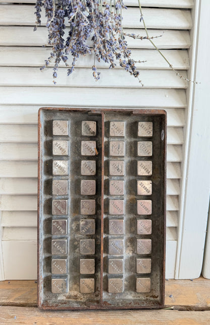 Vintage Droste chocoladevorm - metalen chocolademal met 36 vakjes