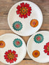 Villeroy  Boch vintage, retro saladebordjes, ontbijtbordjes, jaren 70 servies, vintage bloemenservies, retro lunchbordjes, kleurrijk vintage servies, Sofia&