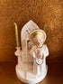devoot kandelaartje vintage, kandelaartje eerste communie, beeldje dienaartje, altaar kandelaartje, cadeau eerste communie, religieus kandelaartje, vintage kaarsenhouder, kleine verjaardagskaarsjes houder.