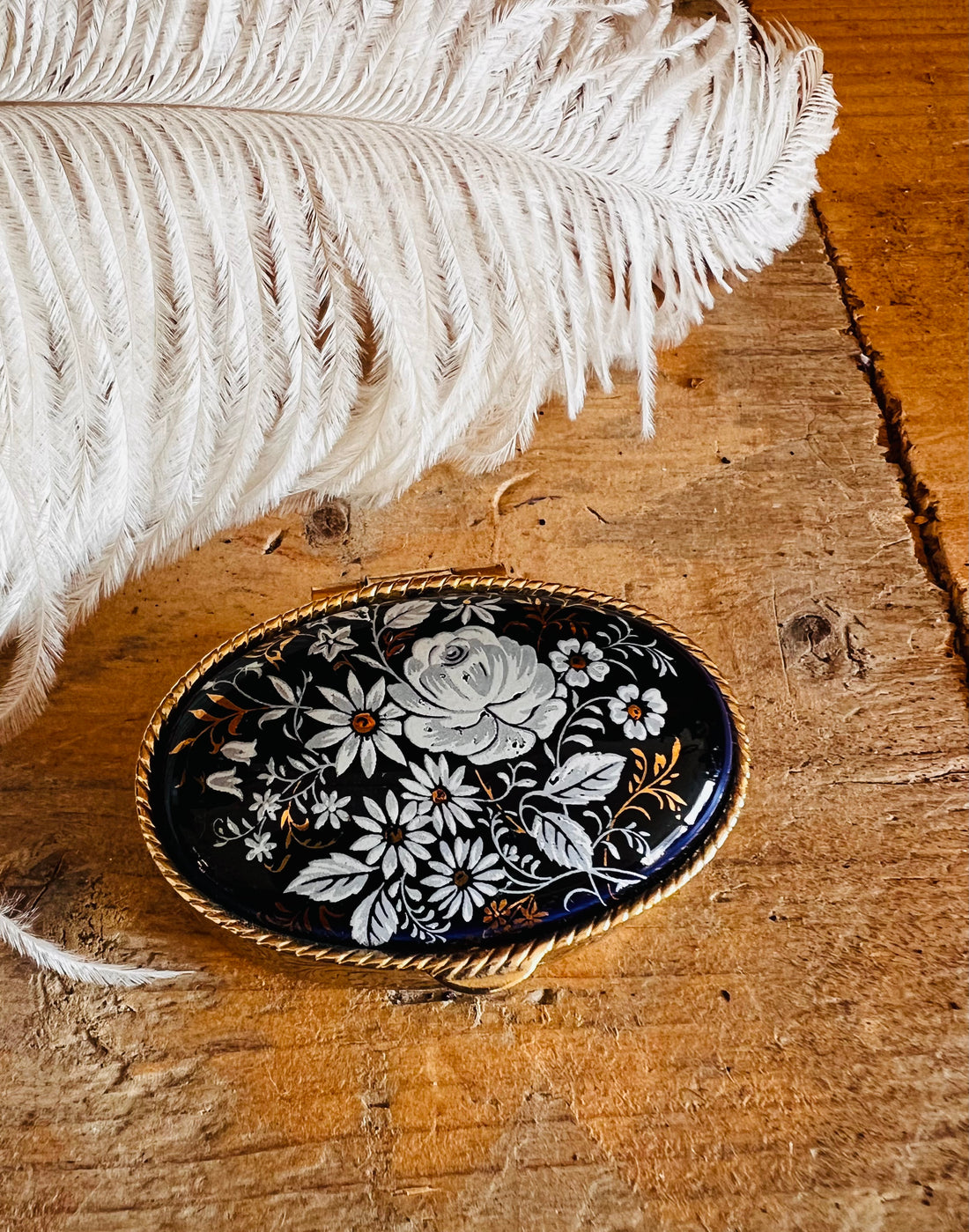 Pillendoosje blauw, vintage pillendoosje