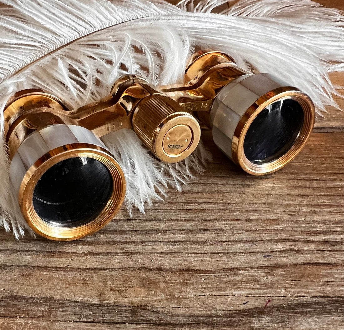 vintage operakijker, operakijker parelmoer, retro operakijker, theaterkijker vintage, inleg parelmoer operakijker, opera accessoires, klassieke operakijker