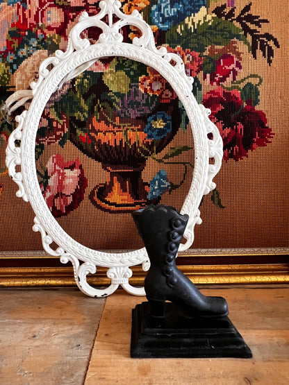 Boekensteun gietijzer laars zwart