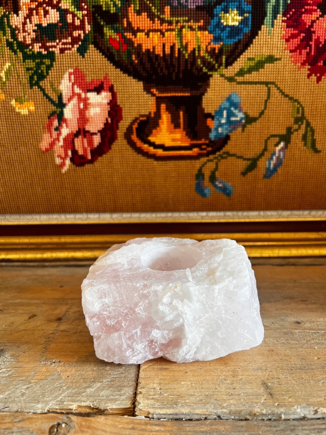 Rozenkwarts waxinelichthouder