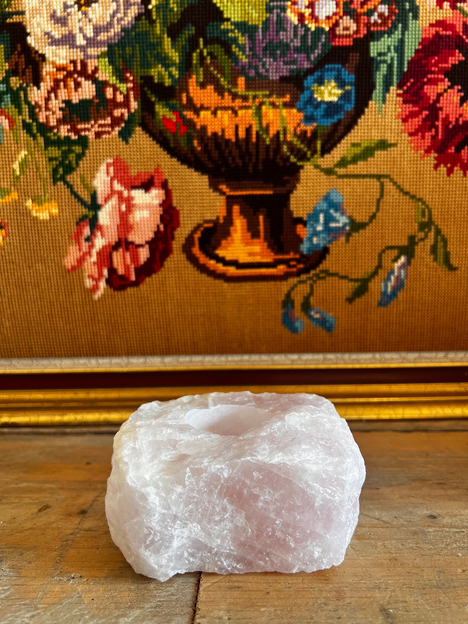 Rozenkwarts waxinelichthouder