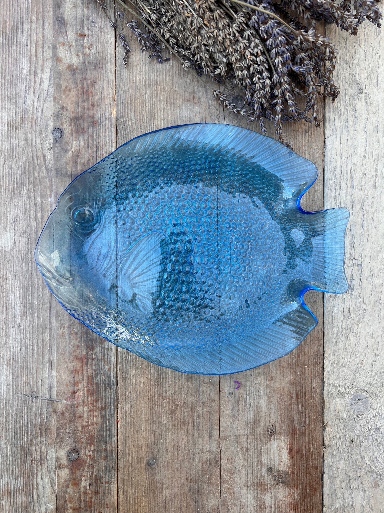 Vintage Fischschale blau