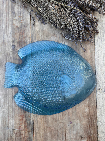 Vintage Fischschale blau