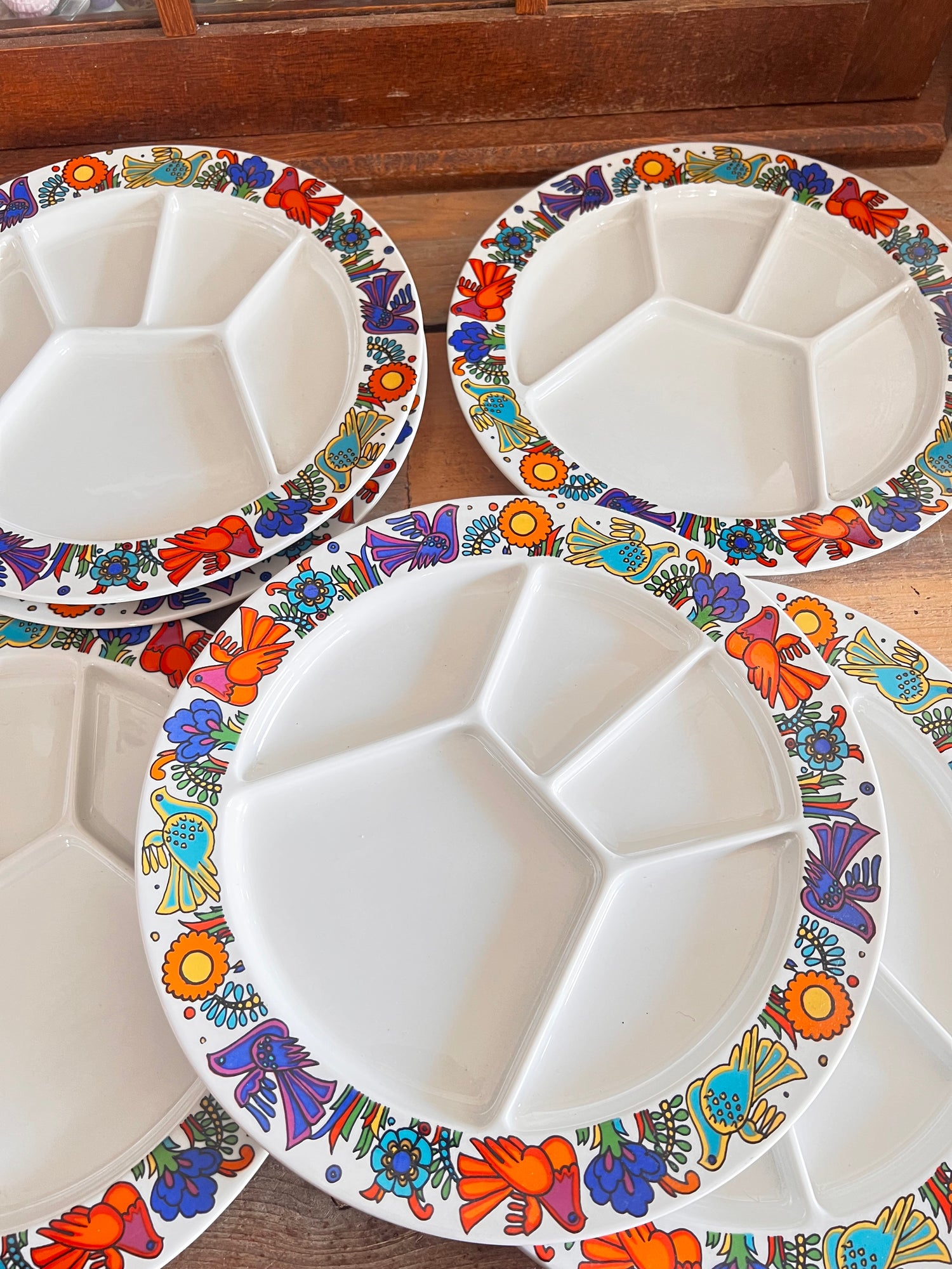 Villeroy Boch fondueborden, fondueborden Acapulco, fondueborden set 6, gourmetten bord, sushi bord, tapas bord, luxe fondueborden, Villeroy &amp;amp; Boch servies, Acapulco dessin bord.